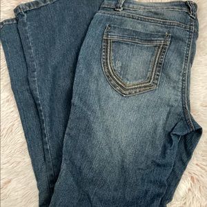 medium wash flare jeans